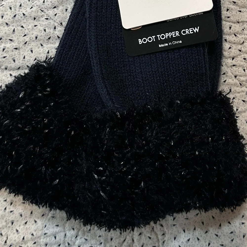 Bejoli Fluff Cuff Boot Topper Crew - Indigo